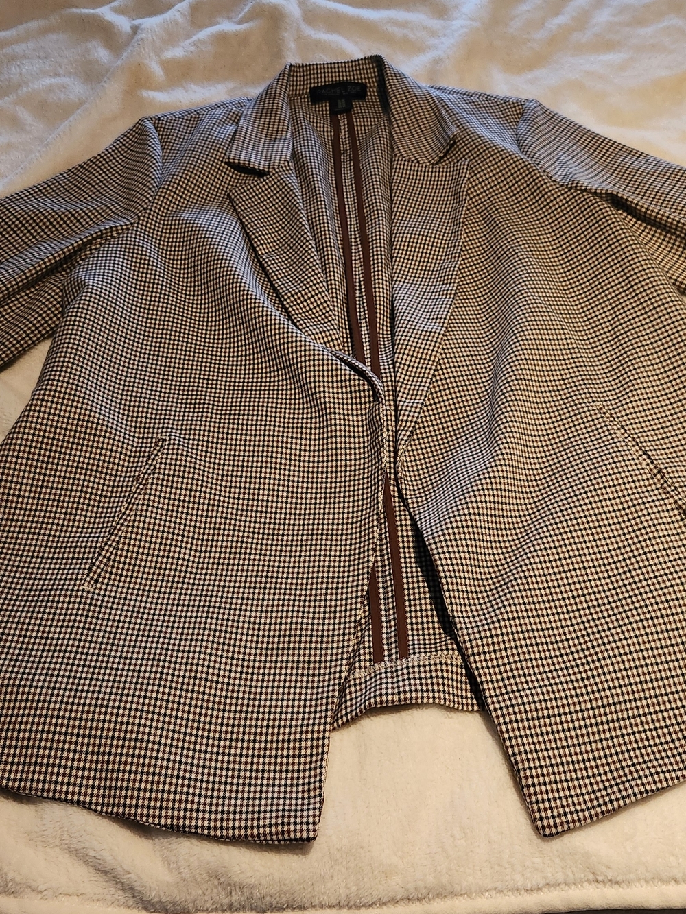 Rachel Zoe Brown and Black Houndstooth Blazer